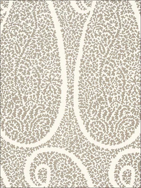 Ambala Paisley Oyster Fabric 174643 by Schumacher Fabrics for sale at Wallpapers To Go