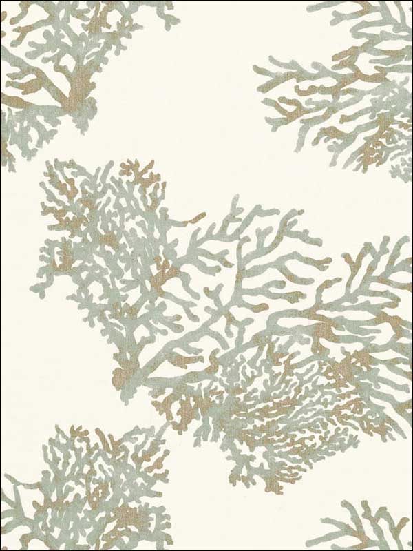 Great Barrier Reef Moonstone Fabric 175362 by Schumacher Fabrics for sale at Wallpapers To Go