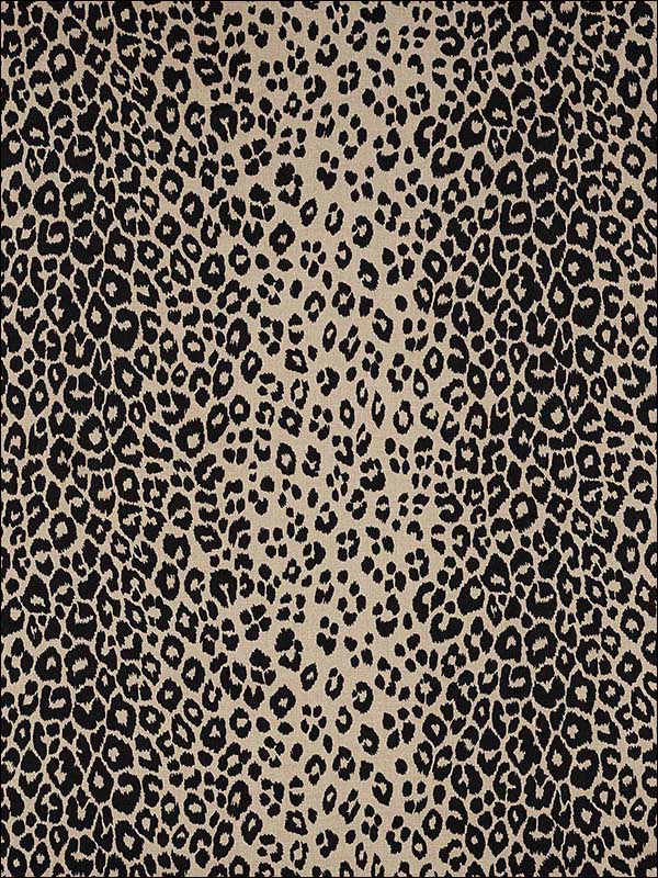 Iconic Leopard Ebony Natural Fabric 175725 by Schumacher Fabrics for sale at Wallpapers To Go