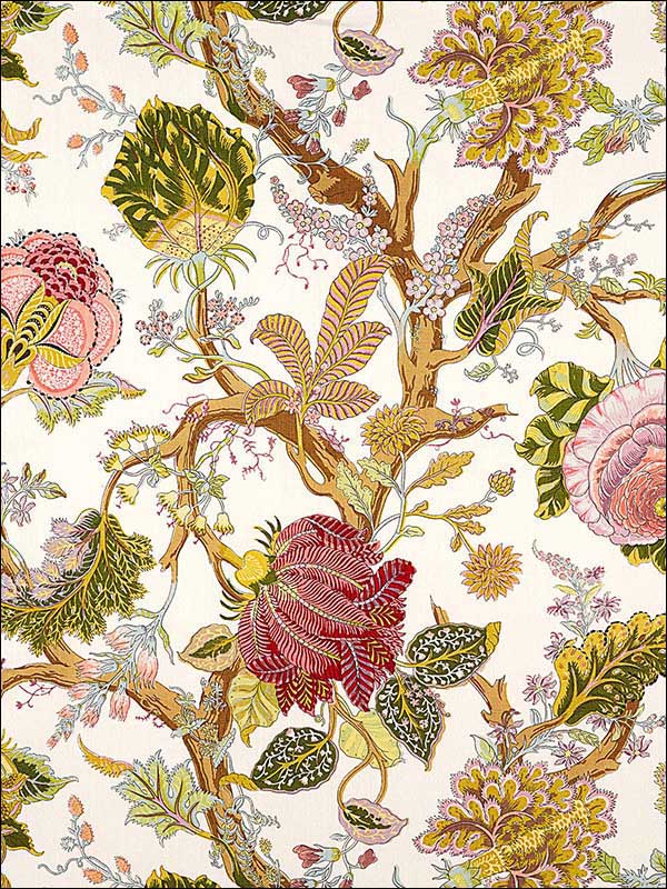 Indian Arbre Spring Fabric 175782 by Schumacher Fabrics for sale at Wallpapers To Go