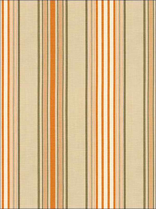 Saratoga Cotton Stripe Beige Mocha Pumpkin Fabric 62961 by Schumacher Fabrics for sale at Wallpapers To Go