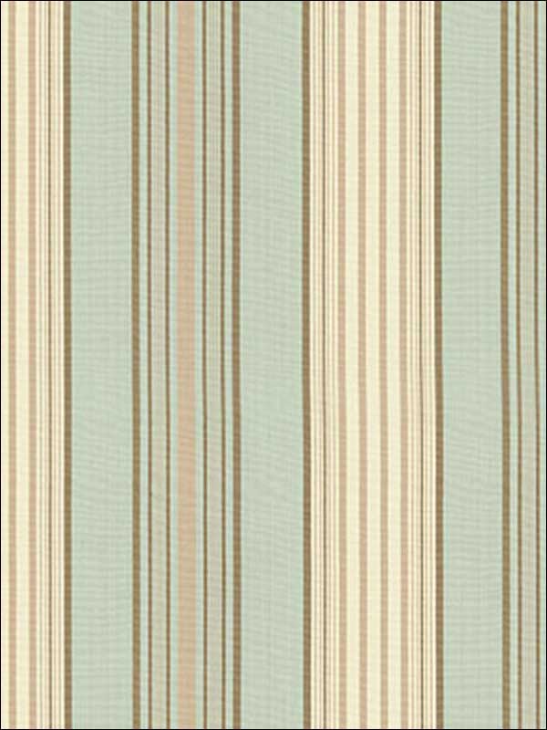 Saratoga Cotton Stripe Aqua Flax Mocha Fabric 62962 by Schumacher Fabrics for sale at Wallpapers To Go