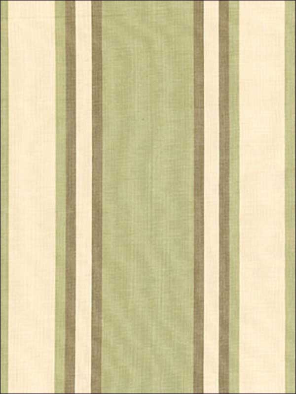 Seneca Cotton Stripe Green Tea Mocha Fabric 62983 by Schumacher Fabrics for sale at Wallpapers To Go