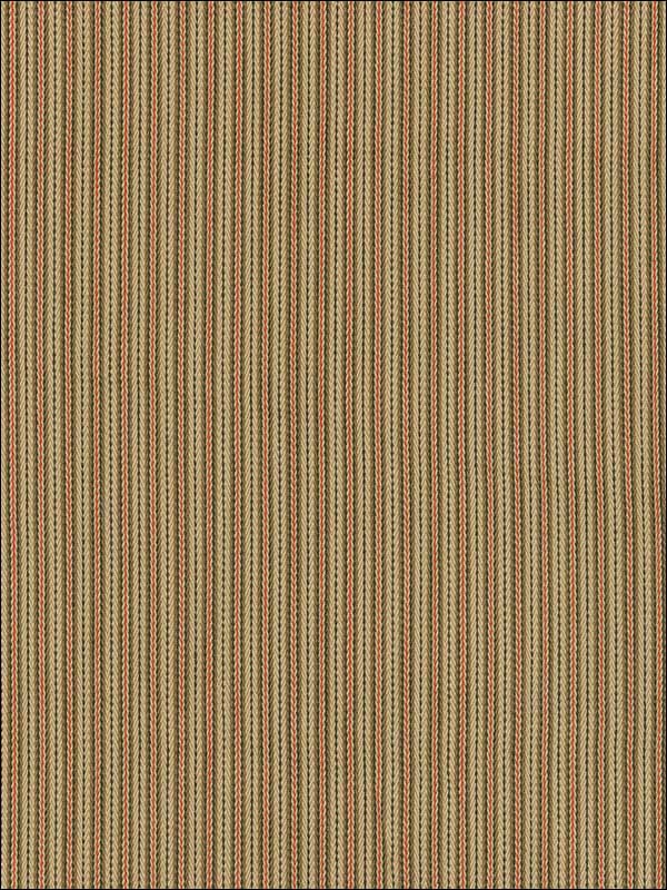 Baker Cotton Stripe Flax Mocha Red Fabric 63004 by Schumacher Fabrics for sale at Wallpapers To Go
