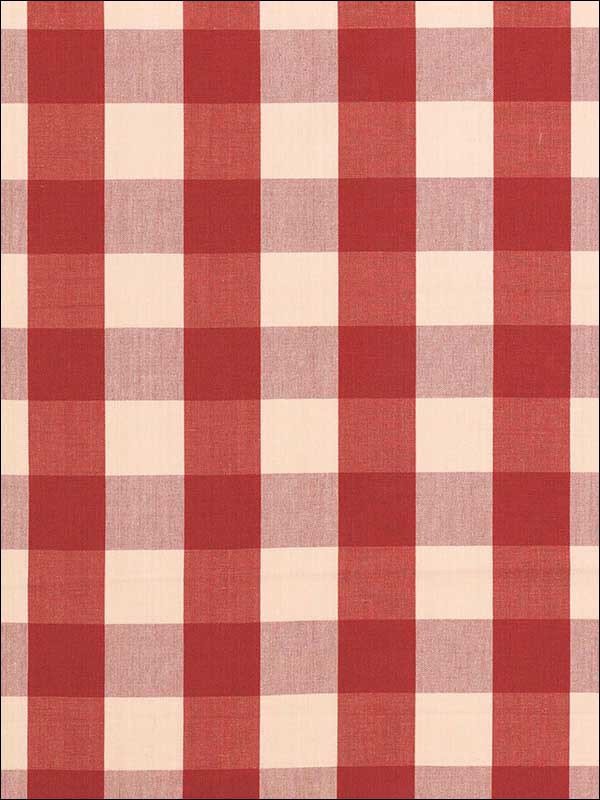 Camden Cotton Check Red Fabric 63034 by Schumacher Fabrics for sale at Wallpapers To Go