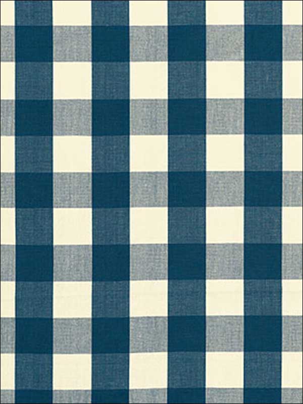 Camden Cotton Check Indigo Fabric 63039 by Schumacher Fabrics for sale at Wallpapers To Go