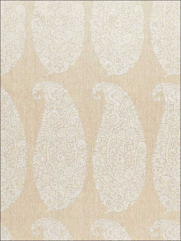 Maxime Linen Paisley Natural Fabric 65230 by Schumacher Fabrics for sale at Wallpapers To Go
