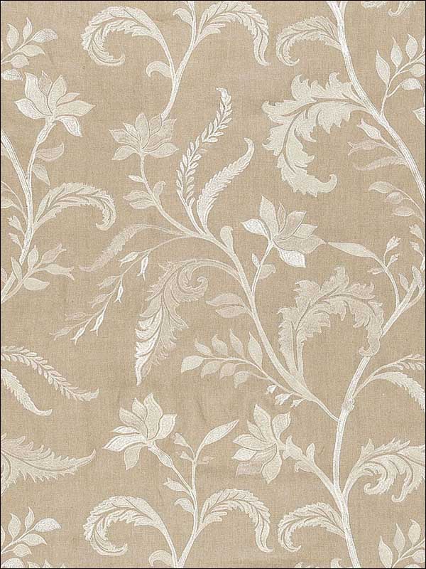 Monceau Linen Embroidery Greige Fabric 65131 by Schumacher Fabrics for sale at Wallpapers To Go
