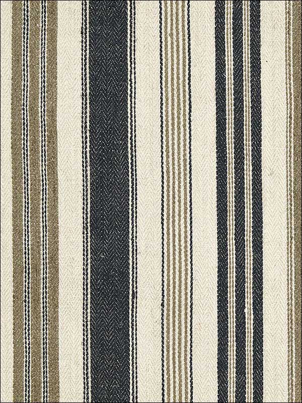 Montauban Stripe Noir Tobacco Fabric 65172 by Schumacher Fabrics for sale at Wallpapers To Go