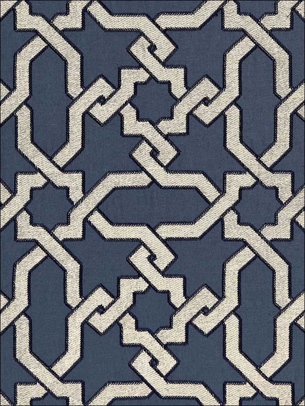 Cordoba Embroidery Indigo Fabric 67570 by Schumacher Fabrics for sale at Wallpapers To Go