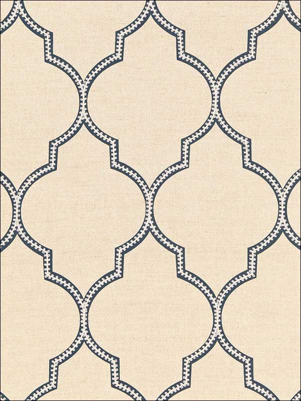 Algiers Embroidery Indigo Fabric 67330 by Schumacher Fabrics for sale at Wallpapers To Go