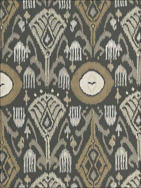 Turkestan Embroidery Charcoal Fabric 67871 by Schumacher Fabrics for sale at Wallpapers To Go