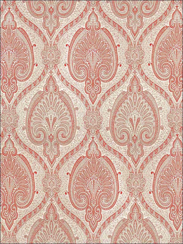 Odalisque Cinnabar Fabric 68922 by Schumacher Fabrics for sale at Wallpapers To Go