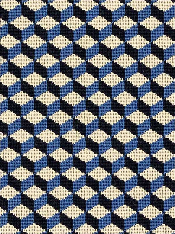 Atwood Cobalt Fabric 69851 by Schumacher Fabrics for sale at Wallpapers To Go