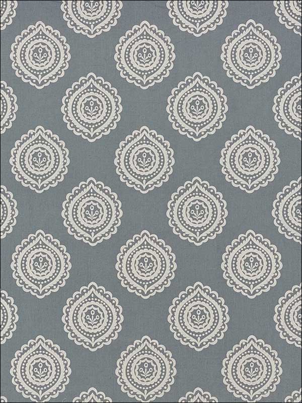Olana Linen Embroidery Slate Fabric 70201 by Schumacher Fabrics for sale at Wallpapers To Go
