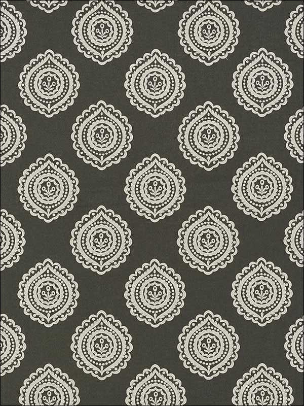 Olana Linen Embroidery Graphite Fabric 70205 by Schumacher Fabrics for sale at Wallpapers To Go