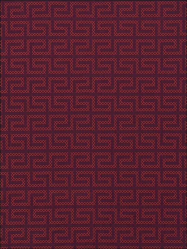A Maze Embroidery Berry Fabric 70234 by Schumacher Fabrics for sale at Wallpapers To Go