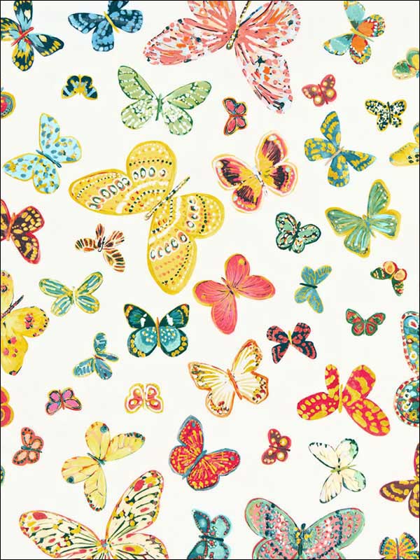 Butterfly Multi Fabric 174900 by Schumacher Fabrics for sale at Wallpapers To Go