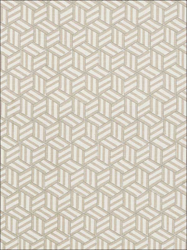 Tumbling Blocks Greige Fabric 176040 by Schumacher Fabrics for sale at Wallpapers To Go