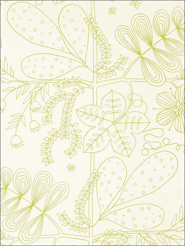Blommen Lime Fabric 176200 by Schumacher Fabrics for sale at Wallpapers To Go