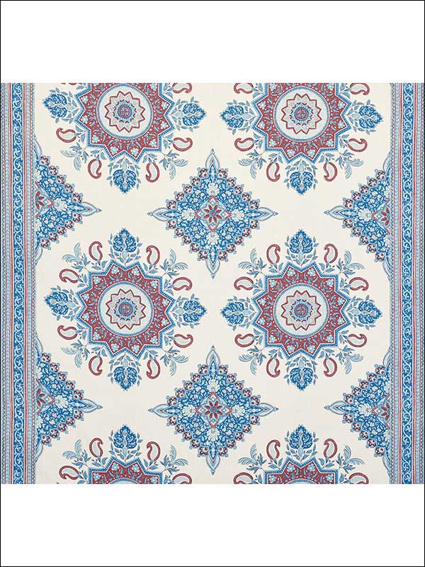 Montecito Medallion Red Fabric 176482 by Schumacher Fabrics for sale at Wallpapers To Go