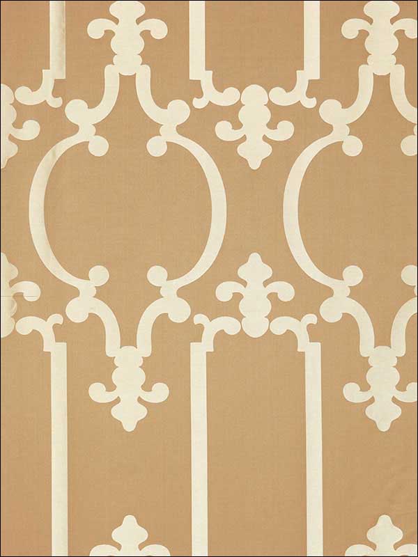 Ornamental Silk Taupe Fabric 55862 by Schumacher Fabrics for sale at Wallpapers To Go