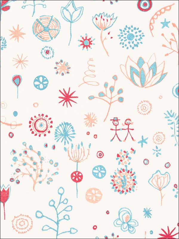 Lollipop Punch Turquoise Fabric 66240 by Schumacher Fabrics for sale at Wallpapers To Go