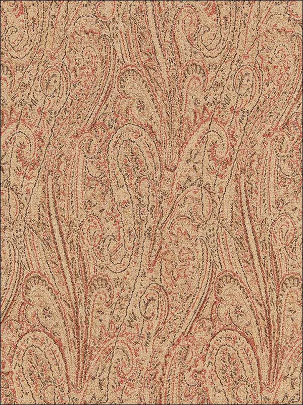 Cameron Wool Paisley Clay Fabric 66700 by Schumacher Fabrics for sale at Wallpapers To Go
