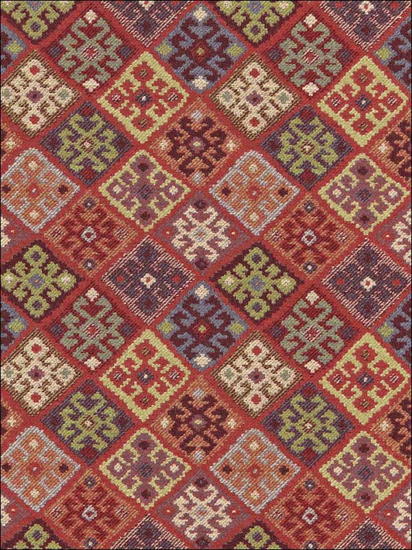 Kilim Weave Carmine Fabric 67142 by Schumacher Fabrics for sale at Wallpapers To Go
