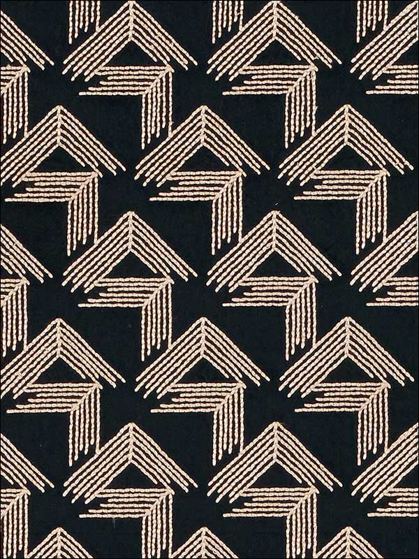 V Step Black Fabric 69430 by Schumacher Fabrics for sale at Wallpapers To Go