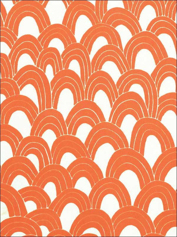 Arches Print Orange Fabric 174272 by Schumacher Fabrics for sale at Wallpapers To Go