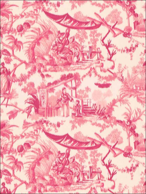 Pavillon Chinois Peony Fabric 175100 by Schumacher Fabrics for sale at Wallpapers To Go