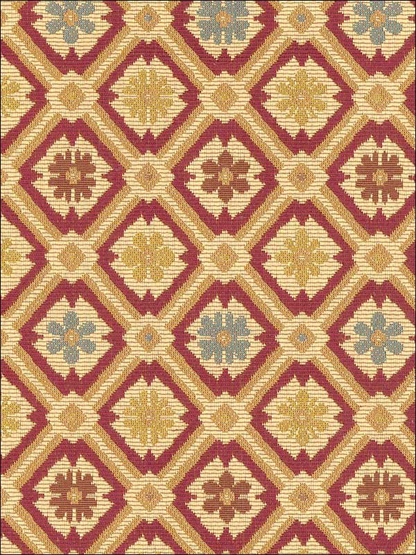 Savonnerie Tapestry Garnet Fabric 62491 by Schumacher Fabrics for sale at Wallpapers To Go