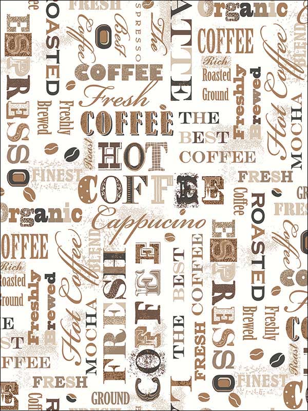 Coffee Words Wallpaper G12052 by Galerie Wallpaper for sale at Wallpapers To Go