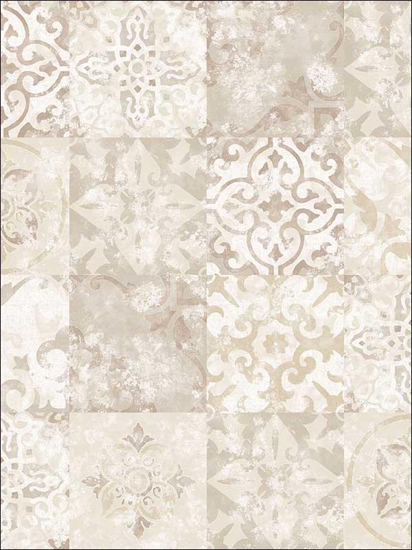 Medallion Tiles Wallpaper G12288 by Galerie Wallpaper for sale at Wallpapers To Go