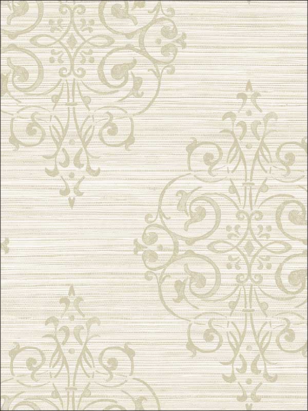 Metallic Medallion Grasscloth Look Textured Wallpaper OY34905 by Paper and Ink Wallpaper for sale at Wallpapers To Go