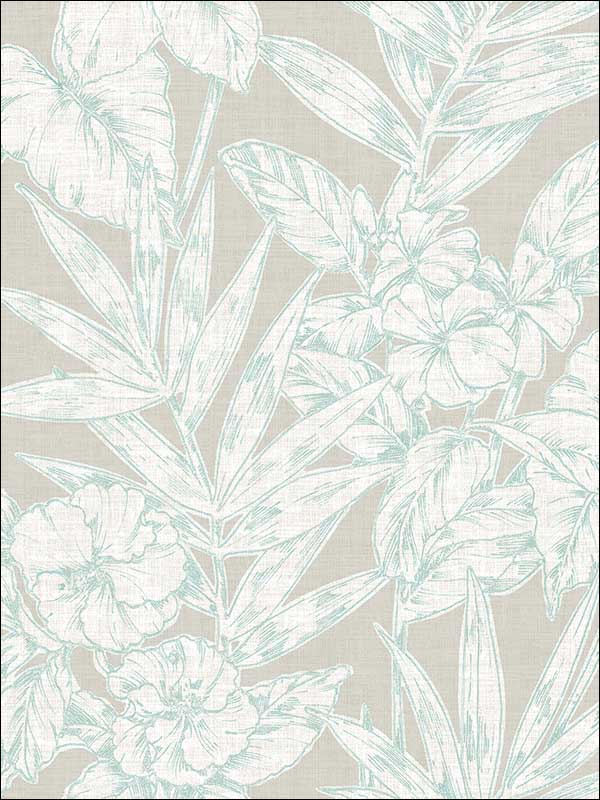 Fiji Turquoise Floral Wallpaper 274424106 by A Street Prints Wallpaper for sale at Wallpapers To Go