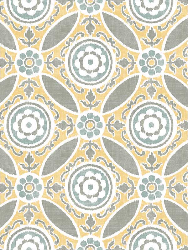 Maya Yellow Medallion Wallpaper 274424114 by A Street Prints Wallpaper for sale at Wallpapers To Go