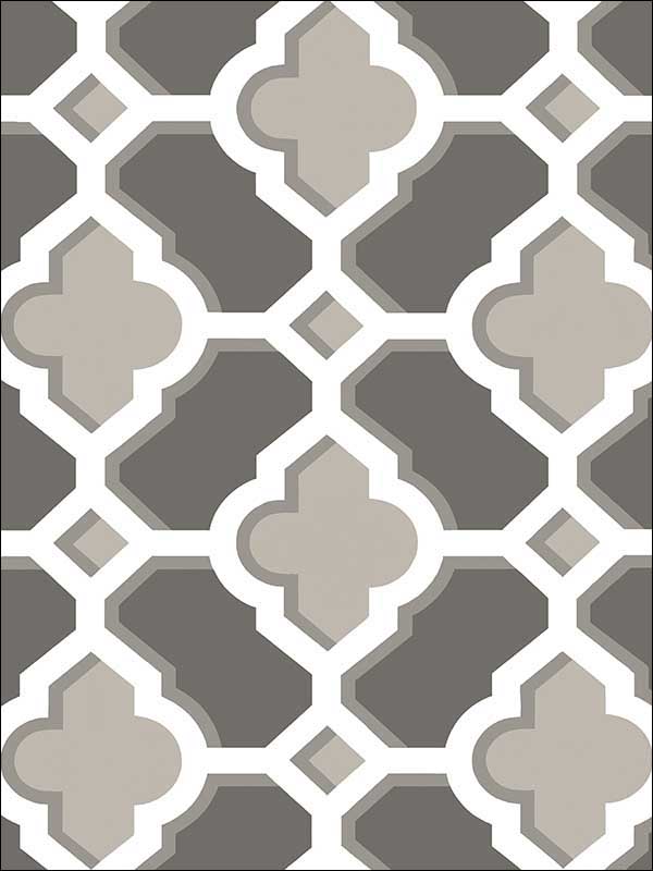 Lido Grey Quatrefoil Wallpaper 274424122 by A Street Prints Wallpaper for sale at Wallpapers To Go