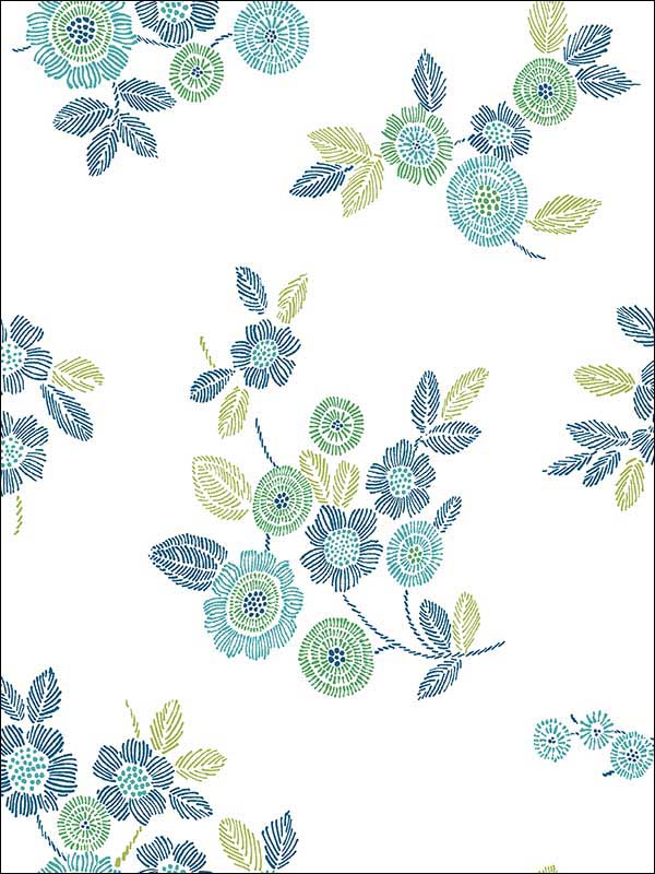 Malaga Green Floral Wallpaper 274424127 by A Street Prints Wallpaper for sale at Wallpapers To Go