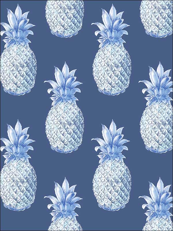 Copacabana Navy Pineapple Wallpaper 274424139 by A Street Prints Wallpaper for sale at Wallpapers To Go
