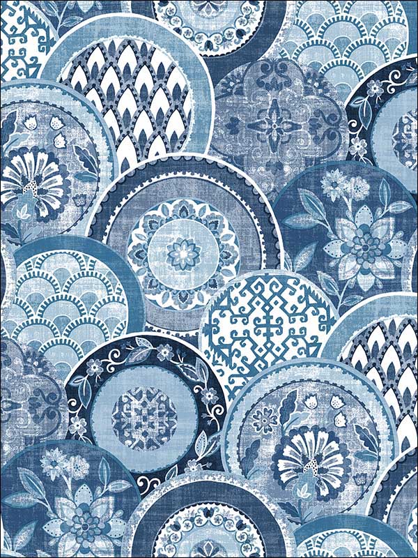 Laguna Blue Plate Wallpaper 274424148 by A Street Prints Wallpaper for sale at Wallpapers To Go