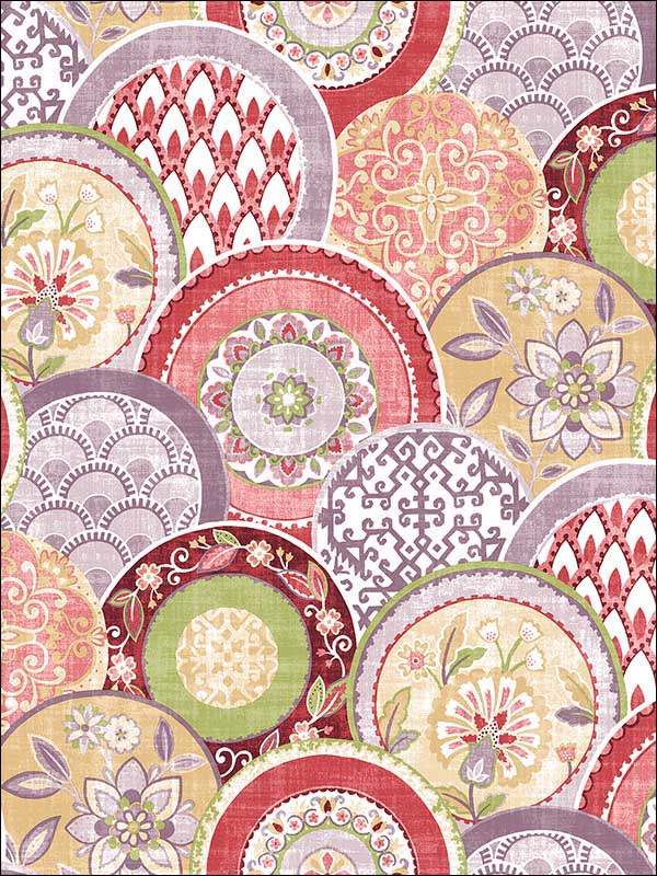 Laguna Pink Plate Wallpaper 274424149 by A Street Prints Wallpaper for sale at Wallpapers To Go