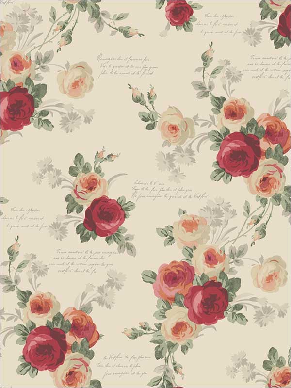 Heirloom Rose Wallpaper MH1526 by York Wallpaper for sale at Wallpapers To Go