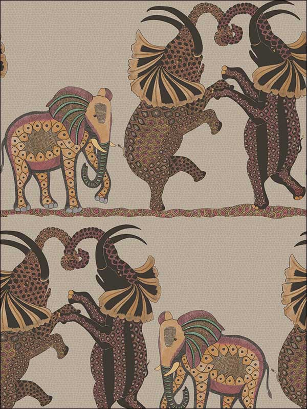 Safari Dance Red And Linen Wallpaper 1098038 by Cole and Son Wallpaper for sale at Wallpapers To Go