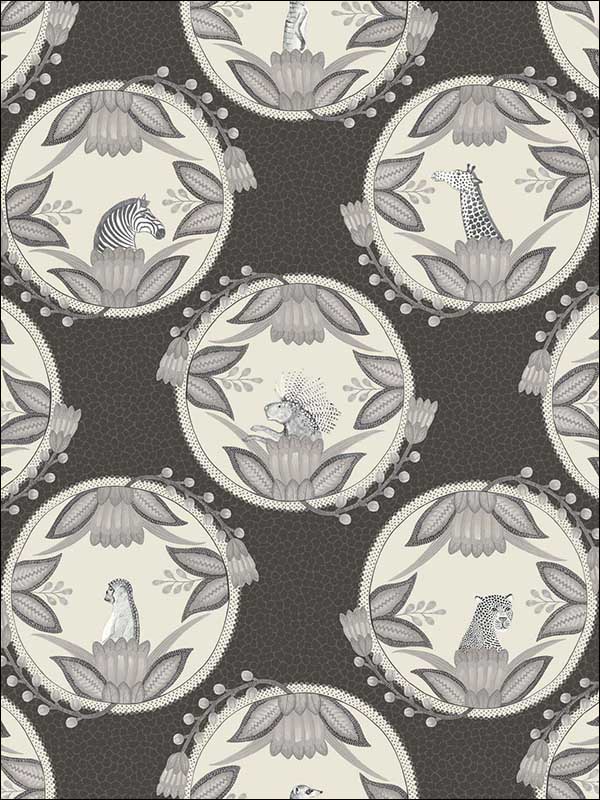 Ardmore Cameos Black And White Wallpaper 1099043 by Cole and Son Wallpaper for sale at Wallpapers To Go