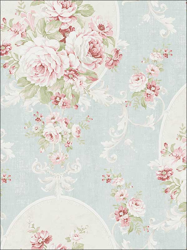 Swinging Cameo Soft Blue Wallpaper HK90402 by Wallquest Wallpaper for sale at Wallpapers To Go