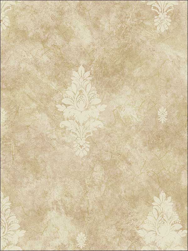 Ornamental Flower Sienna Wallpaper VF31201 by Wallquest Wallpaper for sale at Wallpapers To Go
