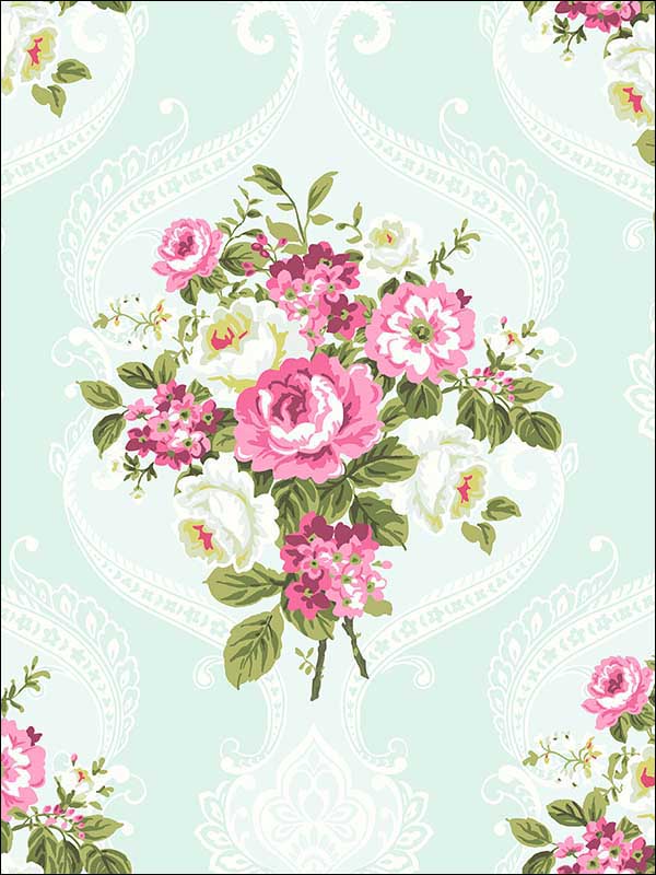 Catch the Bouquet Fuchsia Sea Wallpaper HC80009 by Wallquest Wallpaper for sale at Wallpapers To Go