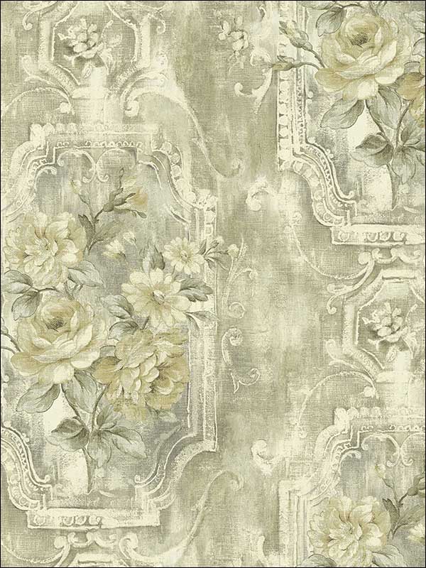 Rose Panel Distressed Linen Wallpaper AR30007 by Wallquest Wallpaper for sale at Wallpapers To Go